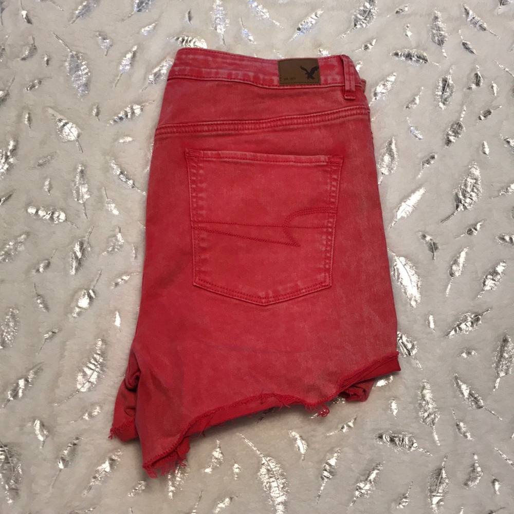 AE Red/Coral High Waisted Shorts